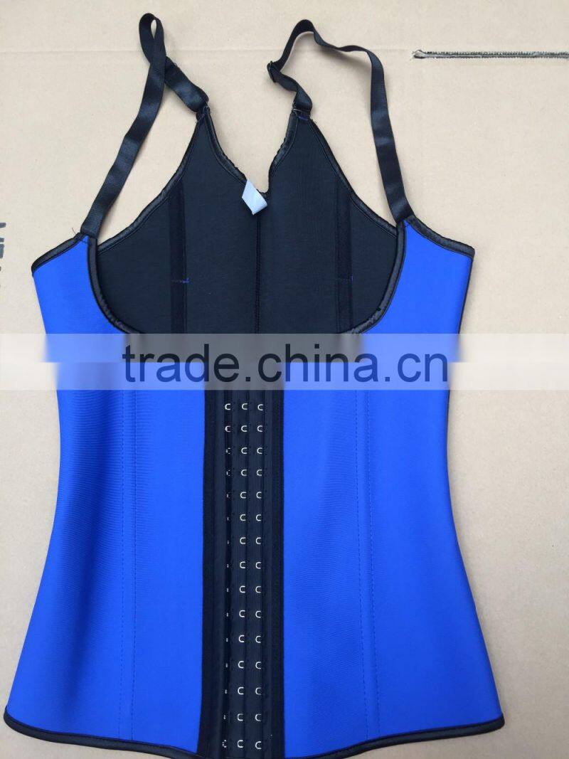 Fashion Black/Blue Cowboy New Belt Tied with a black waist Corset Tight Corset Denim zipper Girdle For Women