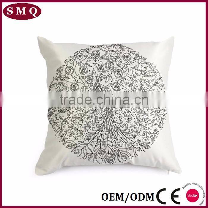 new design hand drawing washable imitated silk fabric sleep pillow