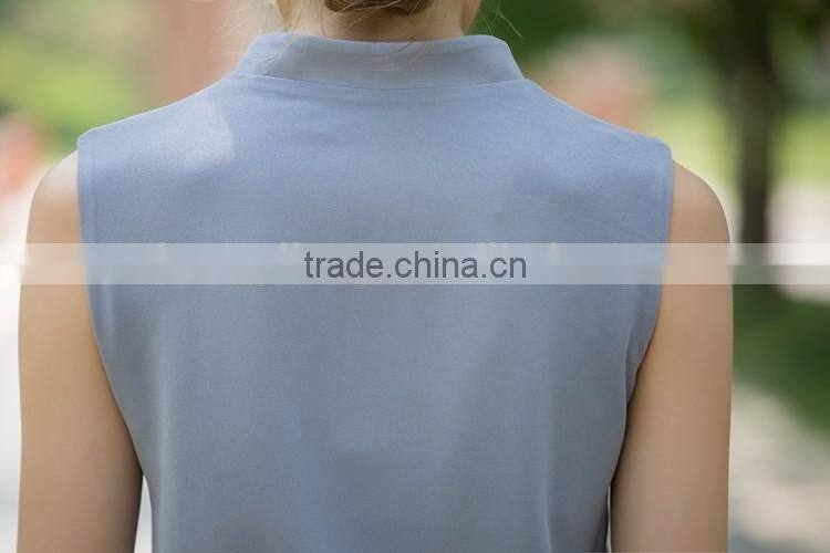 grey chiffon button-up jumpsuit dress pants with elastic band