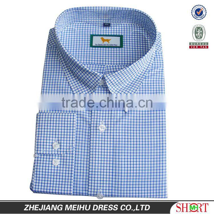 Custom 100% cotton men button down check shirt