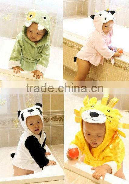 baby's cartoon animal style bathrobe Boys/girls towel cotton clothing Child Long sleeve bath baby cloak towel
