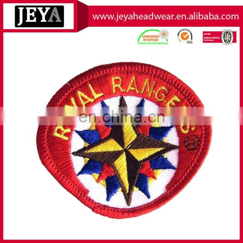 Customized football team badge sew on clothing embroidery patches
