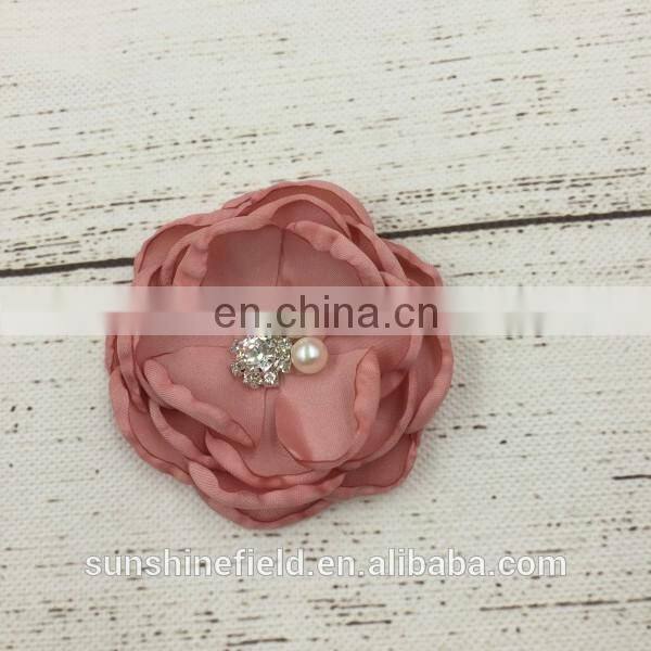hair clip satin flower handmade flower girl hair clip