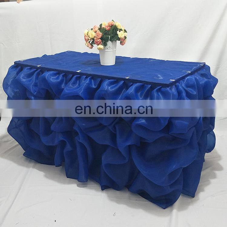 Fancy Organza Ruffled Table Skirting for Wedding