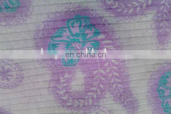 shaoxing winfar drop needle interlock pigment print polyester cotton knitting fabric