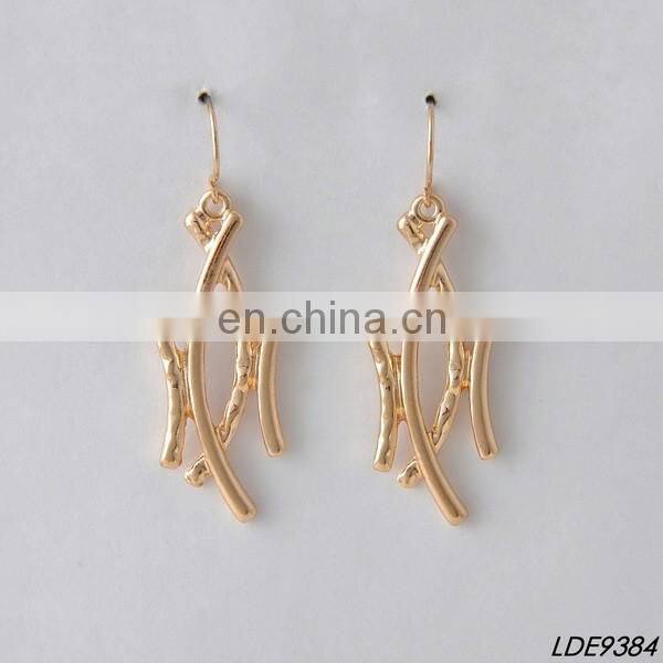 2016 fashion gold plated circle turquoise hanging earring hoop earring