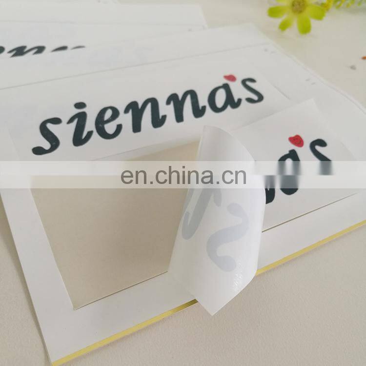 China manufacturer die cut adhesive sticker paper label name stickers