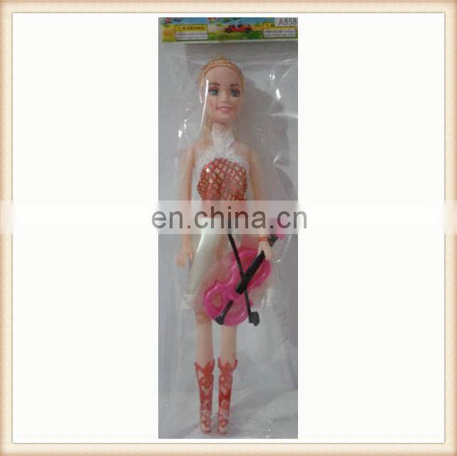 11" plastic toy blonde cute girl doll