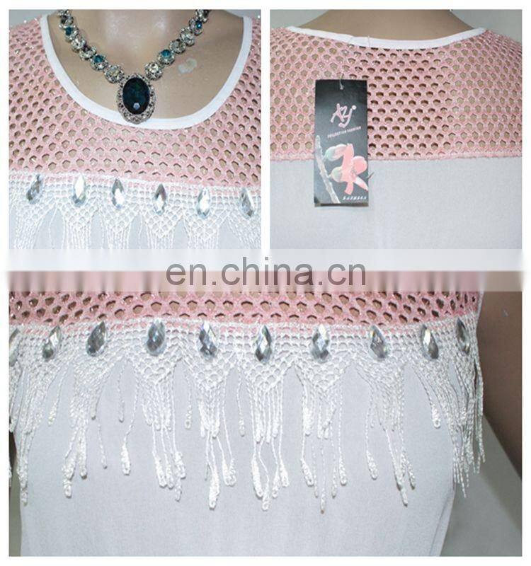 Women short sleeve casual models striped chiffon blouses shirts