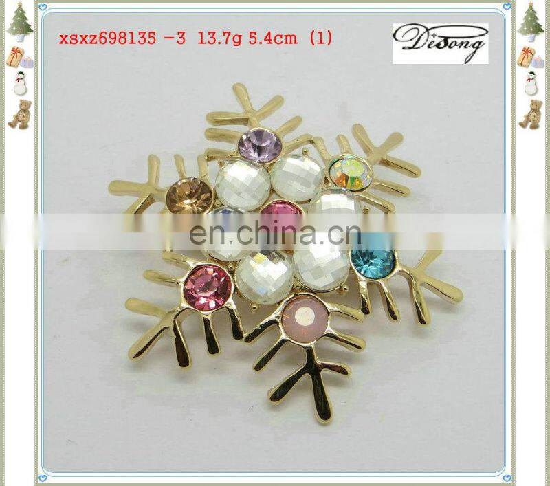 XSXZ698135-3 fashion rhinestone snowflake brooch christmas gift ideas for friends