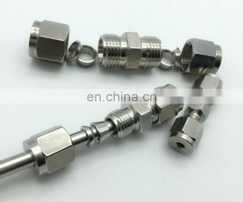 Quick coupler O.D 3 mm hard tube intermediate adapter joint SUS304 stainless steel thread pipe gas connector