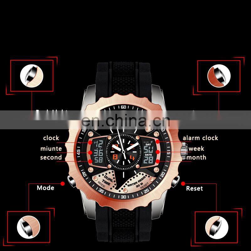 2018 KAT-WACH 724 Men's Fashion&Casual Watch Quartz+Digital Movement Multi-Function Sport Watches