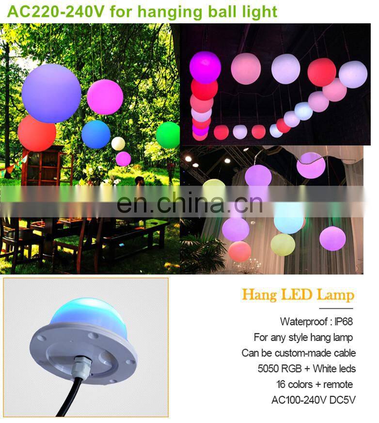 New LED effect disco light/Big cordless floating led illuminated swimming pool ball light rechargeable led hanging ball