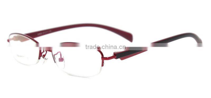 Metal half-rim women eyewear optical frame korean wholesale in china
