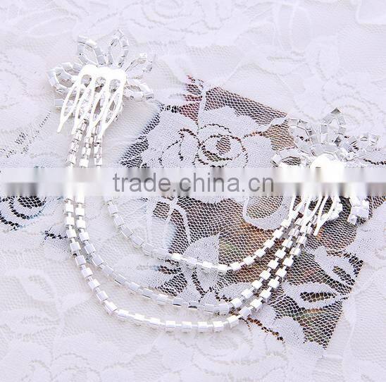 Wholesale custome jewelry Clear Crystal Flower Hair Accessory