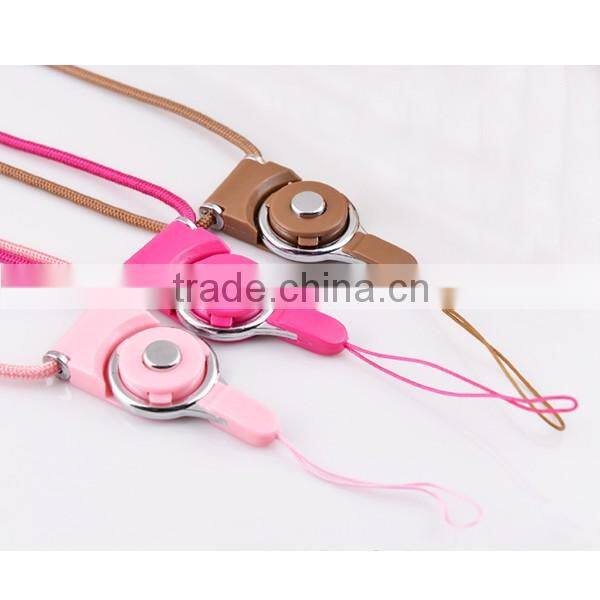 Luxury separable rotate ring mobile phone chest strap hang around neck , mobile phone finger strap , cell phone case neck strap