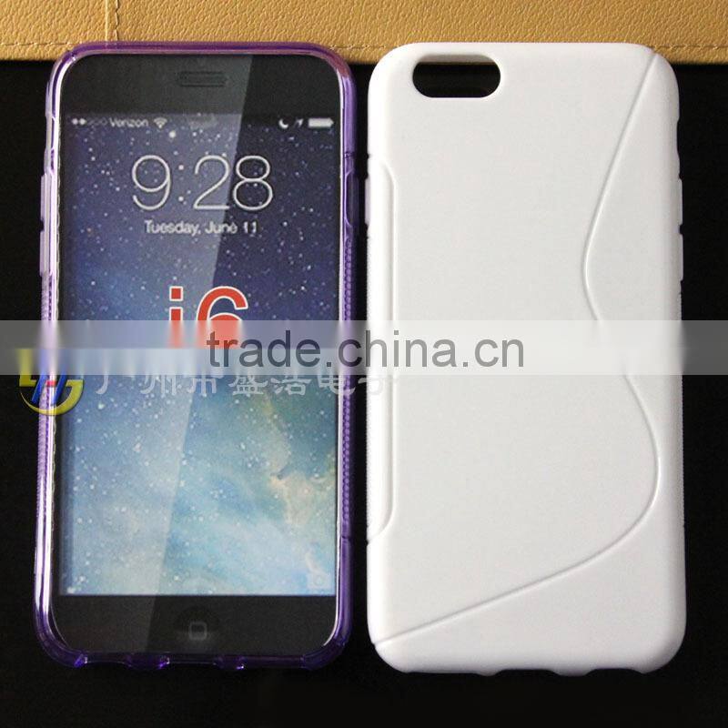 S wave design jelly soft skin TPU cellphone case cover shell for Apple for iphone 6 4.7