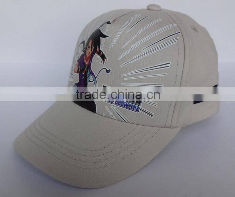 flat short brim 5 panel cap with printing logo