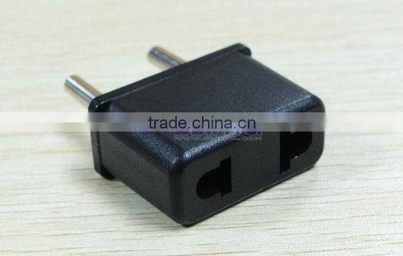 Black Copper US to EU AC Power Plug Travel Converter Adapter