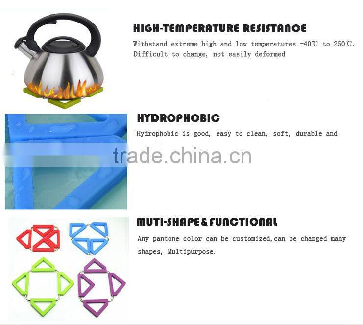 100% Eco-frifenly Silicone foldable coaster/mat/pot pad