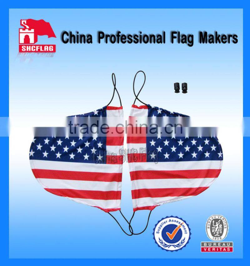 Country logo design car mirror cover flag for promotion