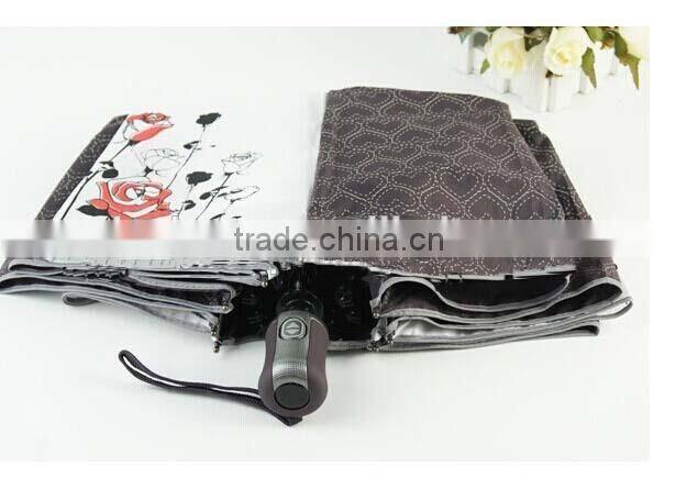 21"x 8k 190T Pongee 3 Fold Auto Open Umbrella