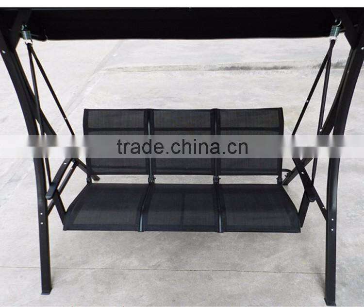 Luxury Leisure Wrought Iron Indoor Swing Chair With Stand 3 Seat Chair Swing