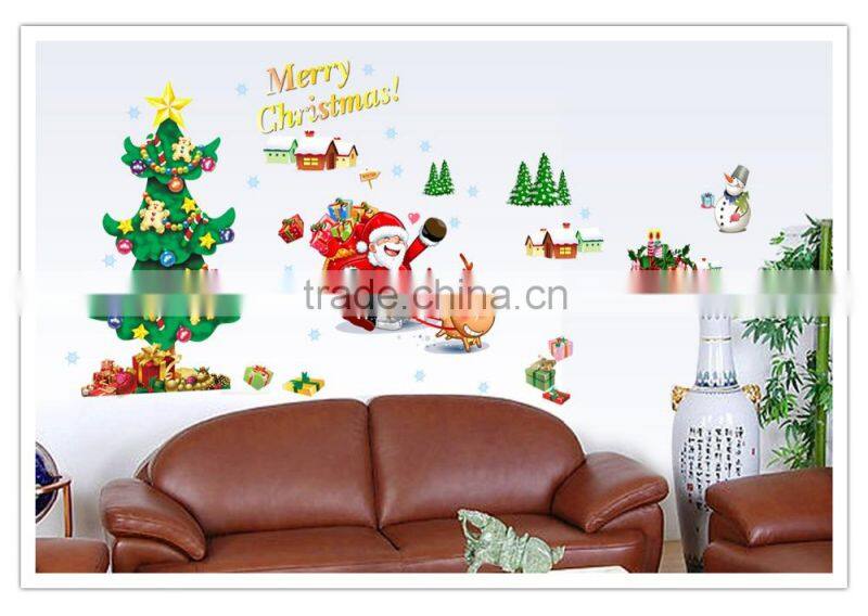 ALFOERVER shop window pvc christmas wall sticker,christmas wall decals