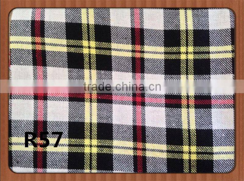 48.4%polyester New style 101, green black check cotton shirt flannel fabric