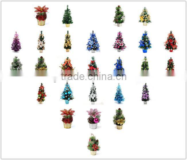 Mini Artificial Christmas Trees - Coloured Desk Top