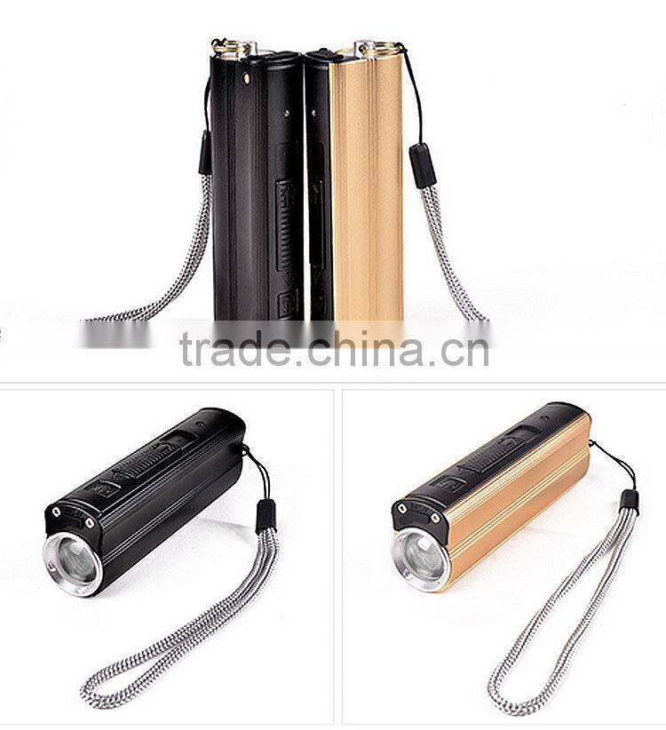 USB Power Bank Mobile Power Cigarette Lighter hunting led rechargeable flashlight