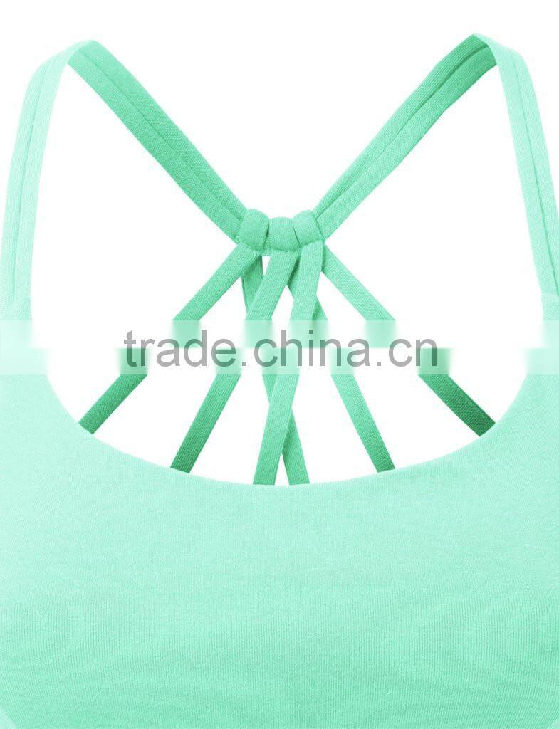 Womens Fitted Halter Cut Out Back Bralette Crop Tops women 2016