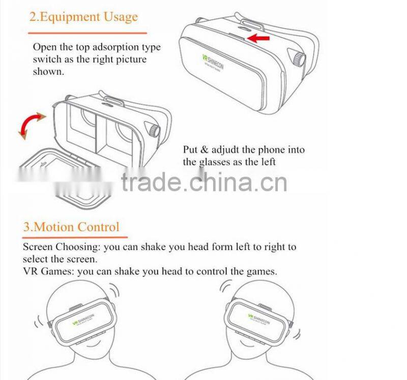 VR Shinecon 3D Glasses Universal VR Box Virtual Reality Google Cardboard Video Headset Helmet