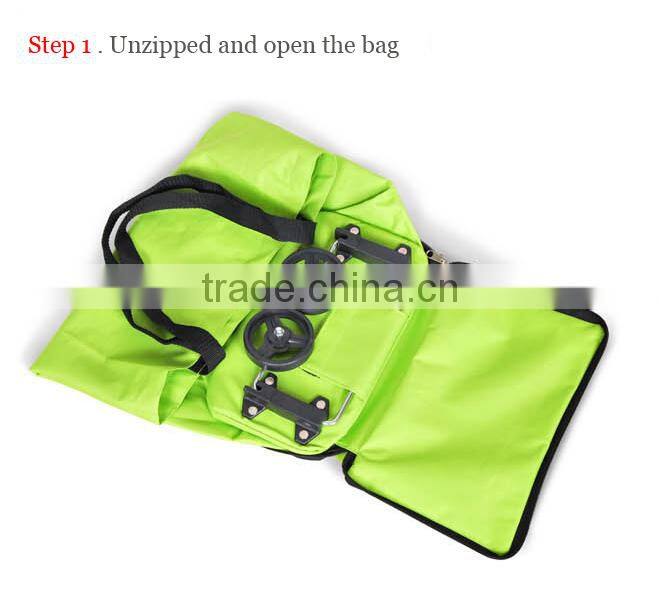 Hot sale!!! China design fashion foldable trolley shopping bag with wheels