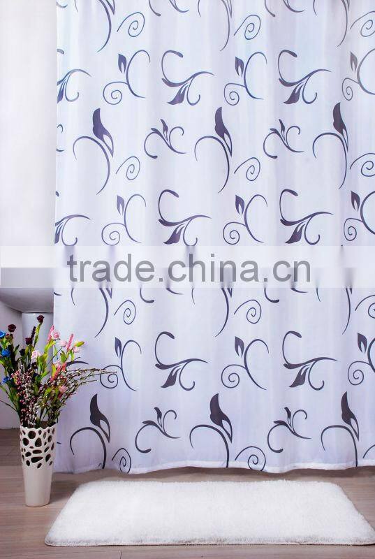 Solid color with reinforce eyelets Fabric Shower curtain