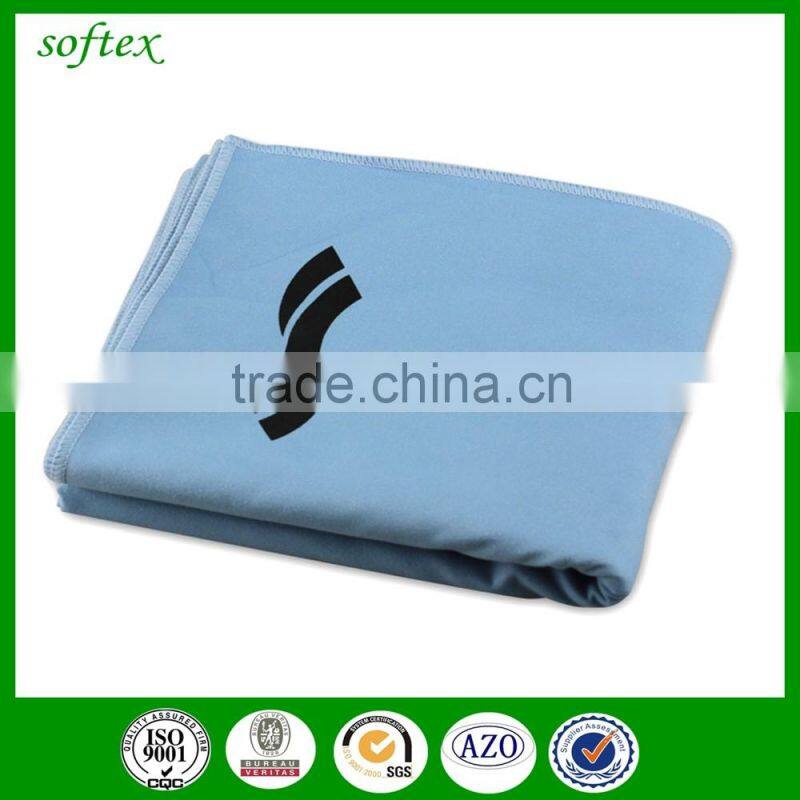 Logo printed microfiber suede sport cloth