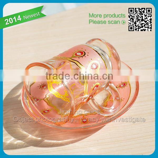 daily tea or drinking water clear glass cup with a tray