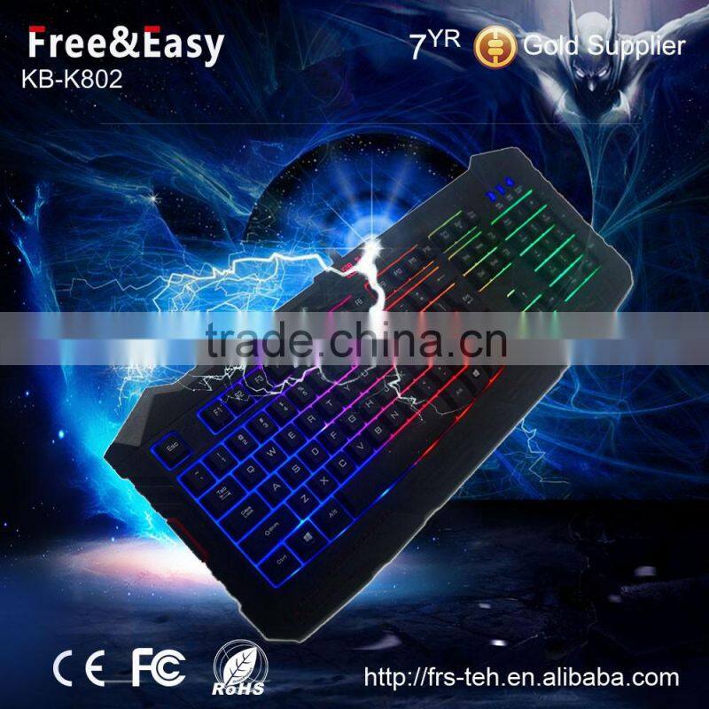 Cool LED Illuminated Ergonomic backlit gaming keyboard manufacturer