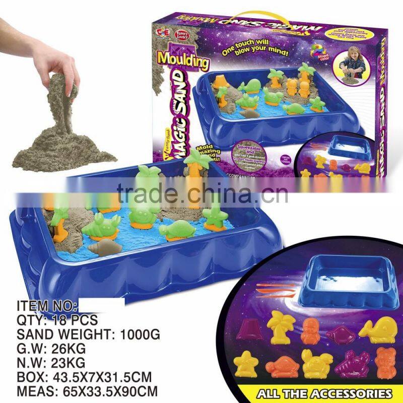 1000G Kids DIY magic sand with sand tray,kids toys sand, magic toy sand