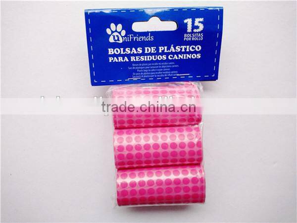Flower printed Top selling HDPE dog poop waste bags