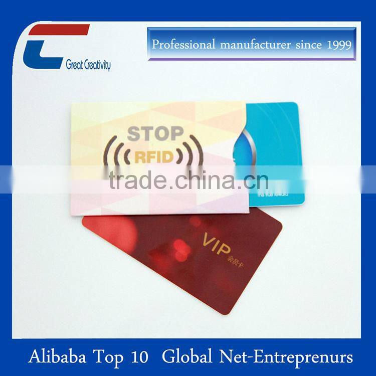 aluminum foil rfid blocking sleeve for credit card and passpaort imformation protector