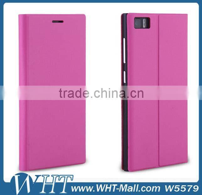 Leather Flip Case for Xiaomi mi3, Flip Cover Case for Xiaomi mi3, Mi3 Case