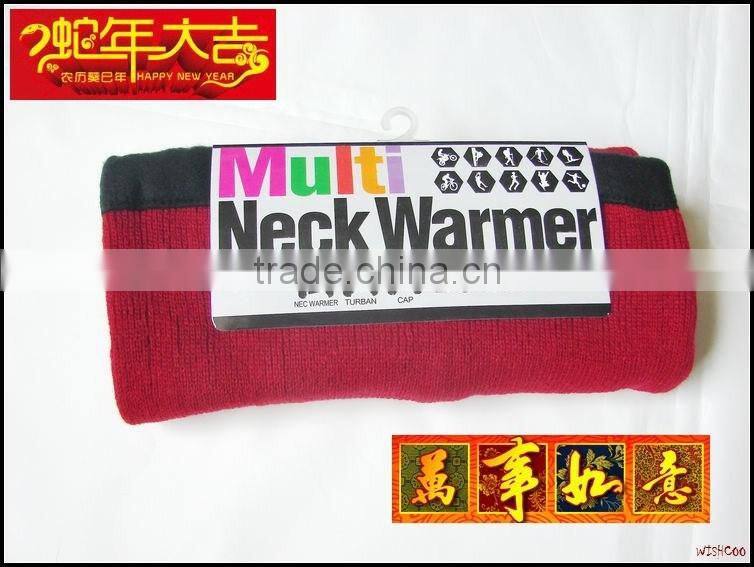 plain color knitted winter neck warmer scarf