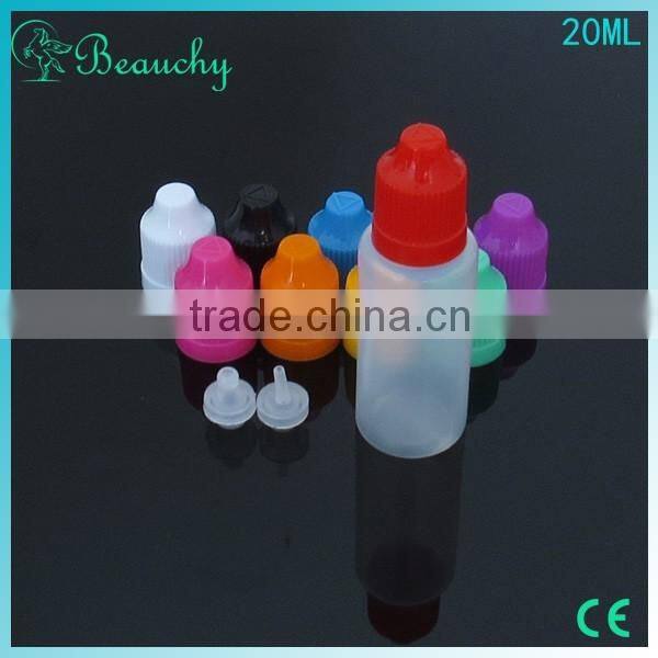 Beauchy new 0.8oz color plastic e-liquid bottle shrink band for e-liquid bottle 20ml e-liquid bottle
