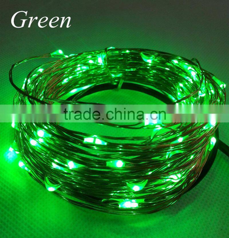 10M 100 Leds silver and copper wire mini string fairy lights with 4 customerized plug adapter