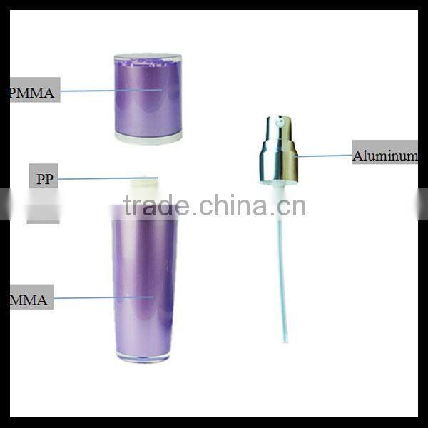 100ml light purple fresh taper round flower acrylic bottle for cosmetic toner