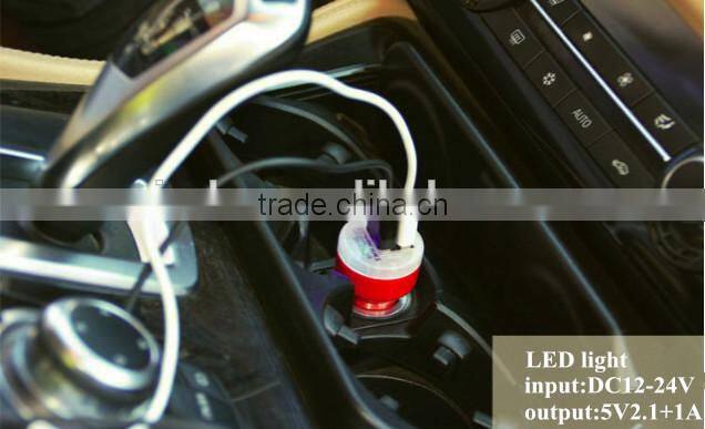 2015 new patented products mini dual usb car charger DC5V3.1A output charger for smartphone