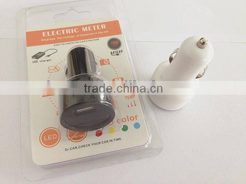 DC 12V car voltage meter usb auto battery tester With LED digital display Electric meter