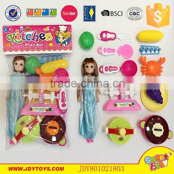 2016 new fashion doll girl games play kitchen toy girls toys play set