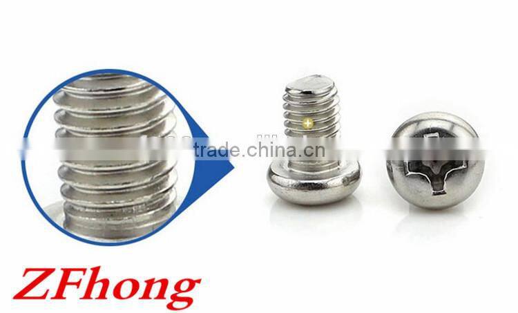 M1 to M6 stainless steel 304 A2-70 pan head cross recessed machine screw